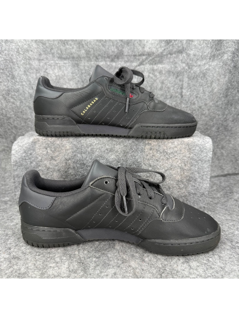 Adidas Yeezy Powerphase Calabasas Core Black Leather Shoes CG6420 Men Size 7 905